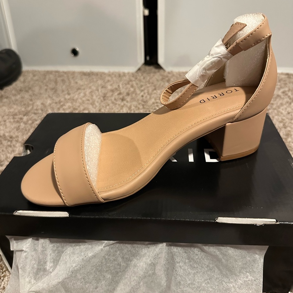 Torrid Beige Block Heel Sandals